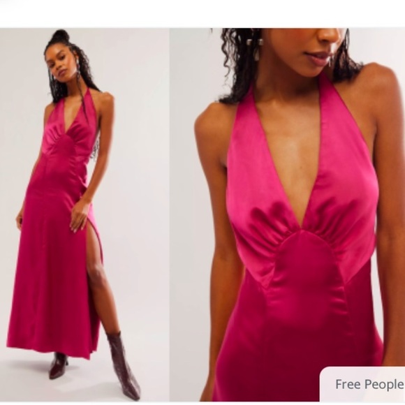 New! Free People dance til dawn Halter Maxi Dress nwot black 33461 - Picture 15 of 15